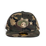 The HAPPY 99 - CAMO FITTED HAT  available online with global shipping, and in PAM Stores Melbourne and Sydney.