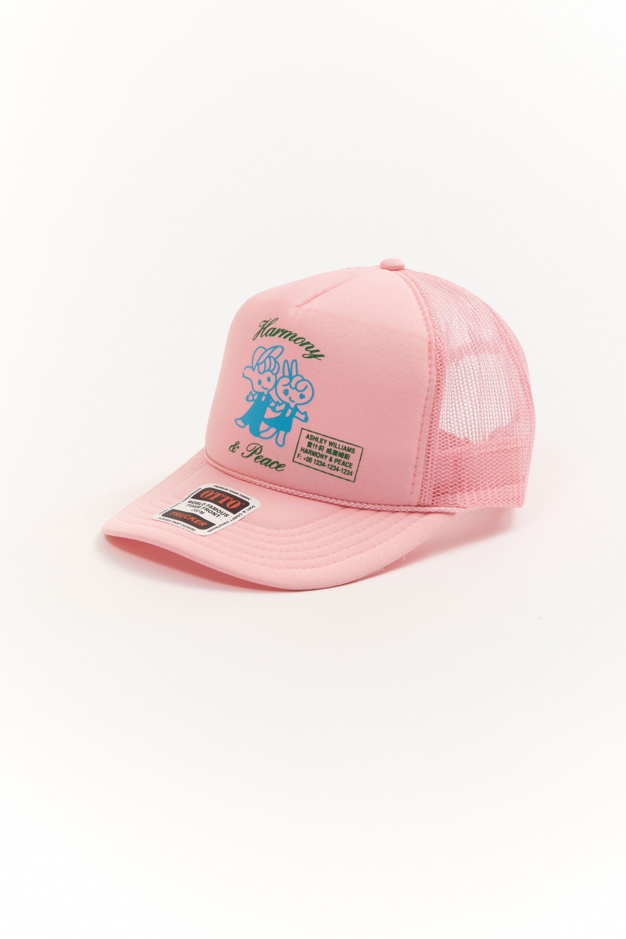 The HARMONY AND PEACE PINK CAP available online with global shipping, and in PAM Stores Melbourne and Sydney.