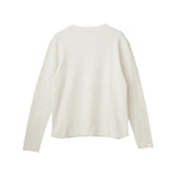 HEAR NO EVIL LS Knit Top White