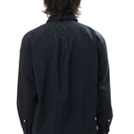 The FLOATING HEART POPLIN SHIRT BLACK PINSTRIPE available online with global shipping, and in PAM Stores Melbourne and Sydney.