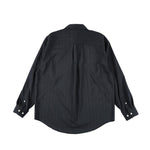 The FLOATING HEART POPLIN SHIRT BLACK PINSTRIPE available online with global shipping, and in PAM Stores Melbourne and Sydney.