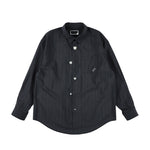 The FLOATING HEART POPLIN SHIRT BLACK PINSTRIPE available online with global shipping, and in PAM Stores Melbourne and Sydney.