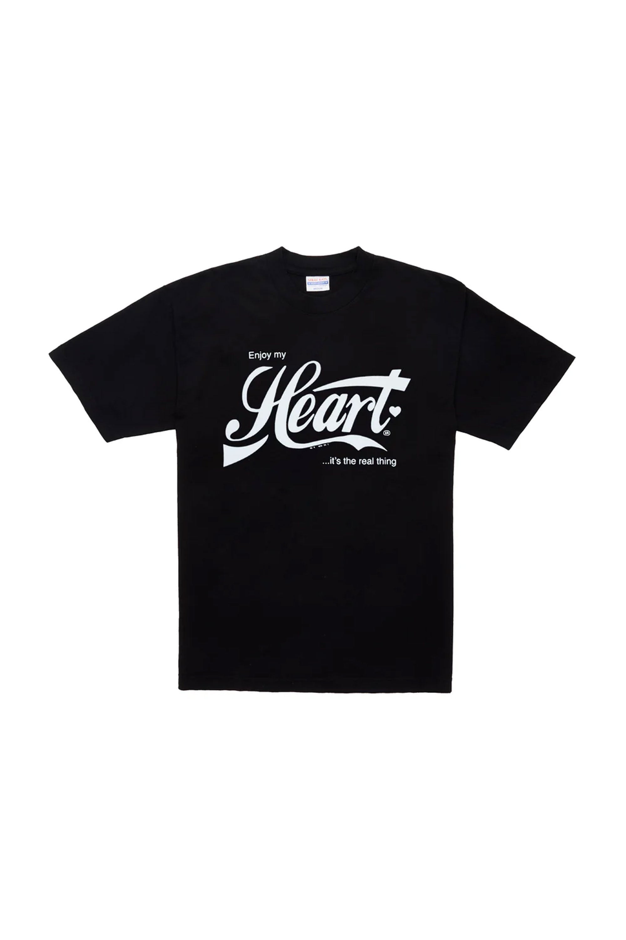 The STRAY RATS - ENJOY MY HEART TEE BLACK available online with global shipping, and in PAM Stores Melbourne and Sydney.