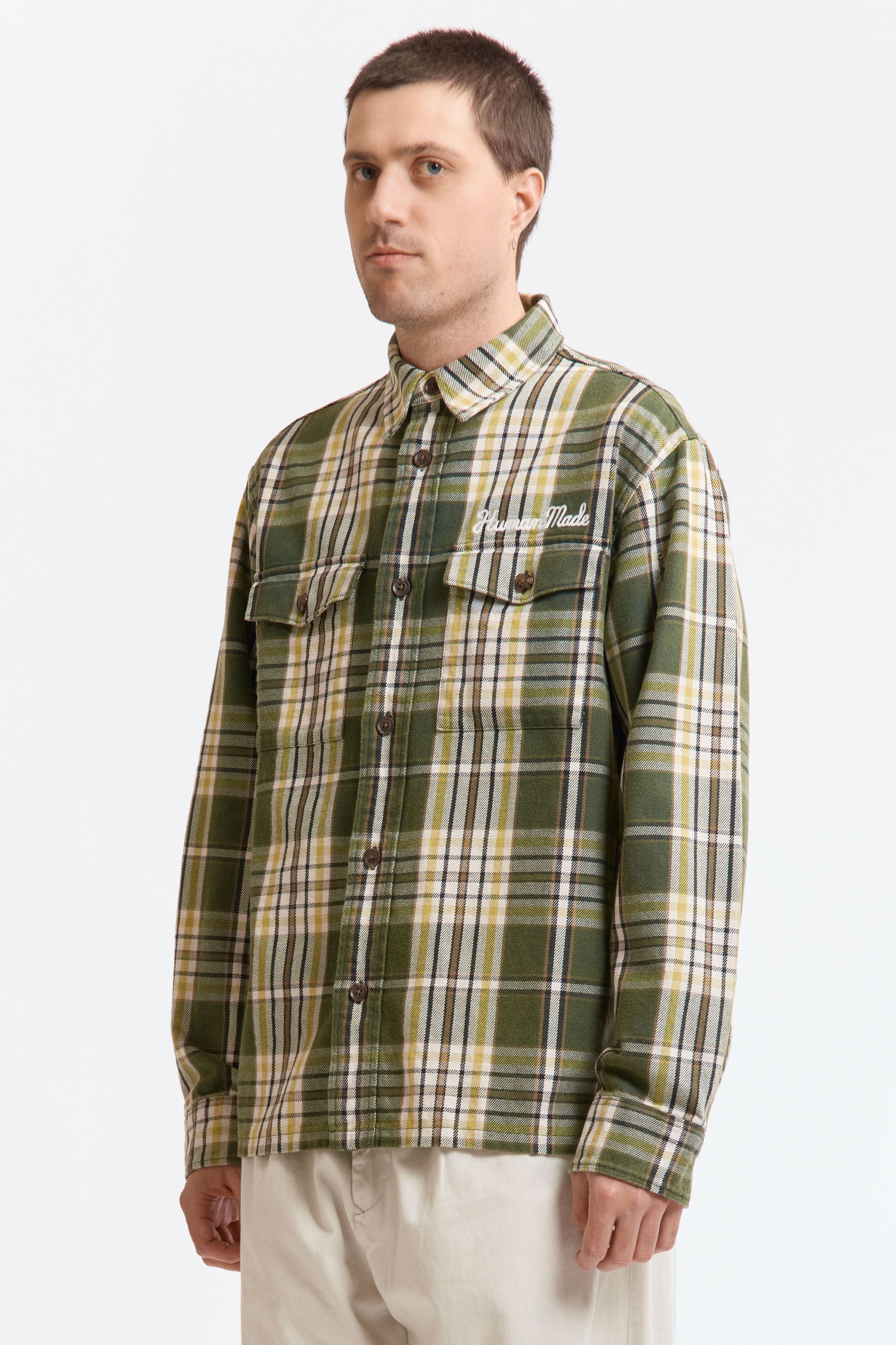 The CHECK SHIRT GREEN available online with global shipping, and in PAM Stores Melbourne and Sydney.