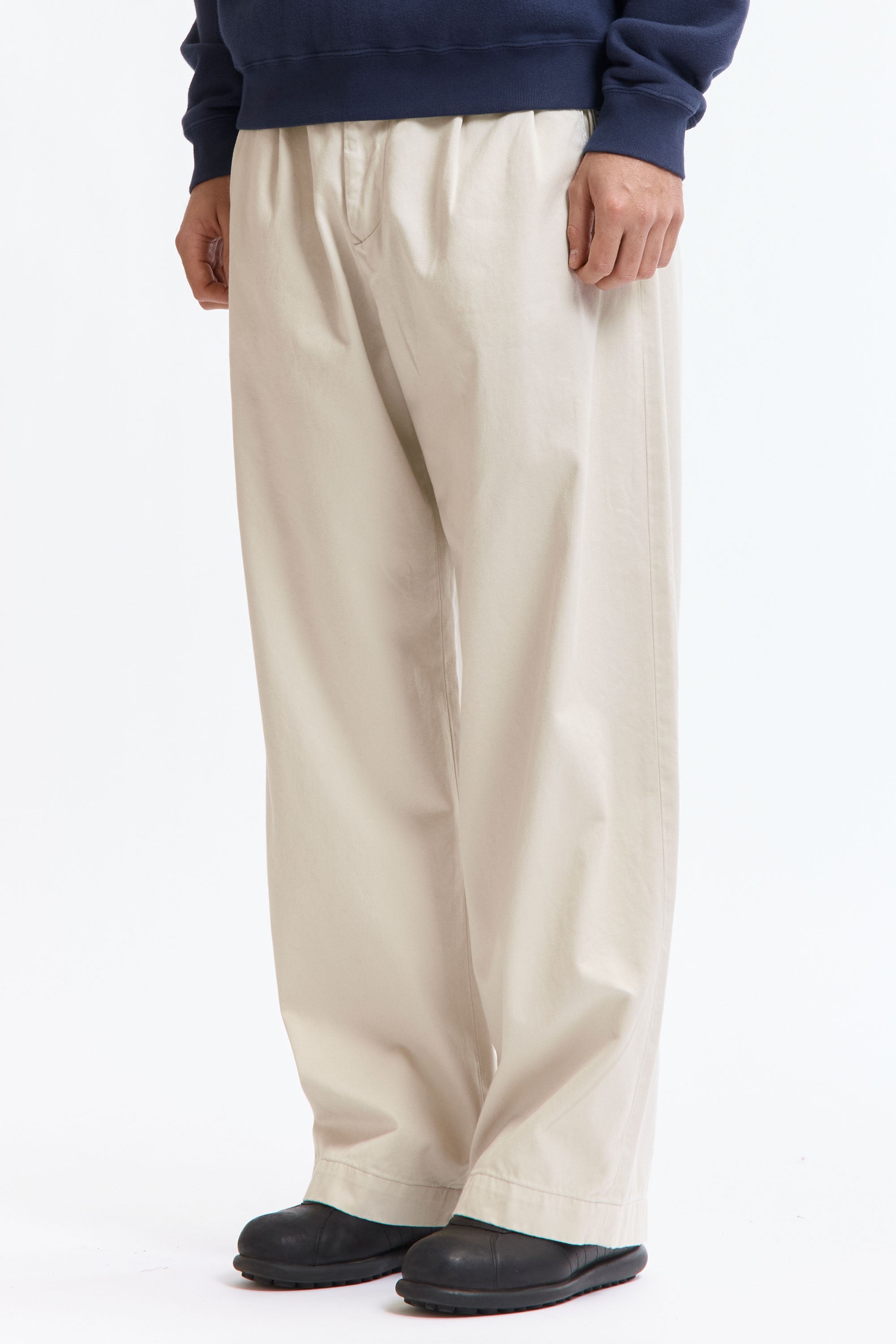 The WIDE CHINO PANTS WHITE available online with global shipping, and in PAM Stores Melbourne and Sydney.