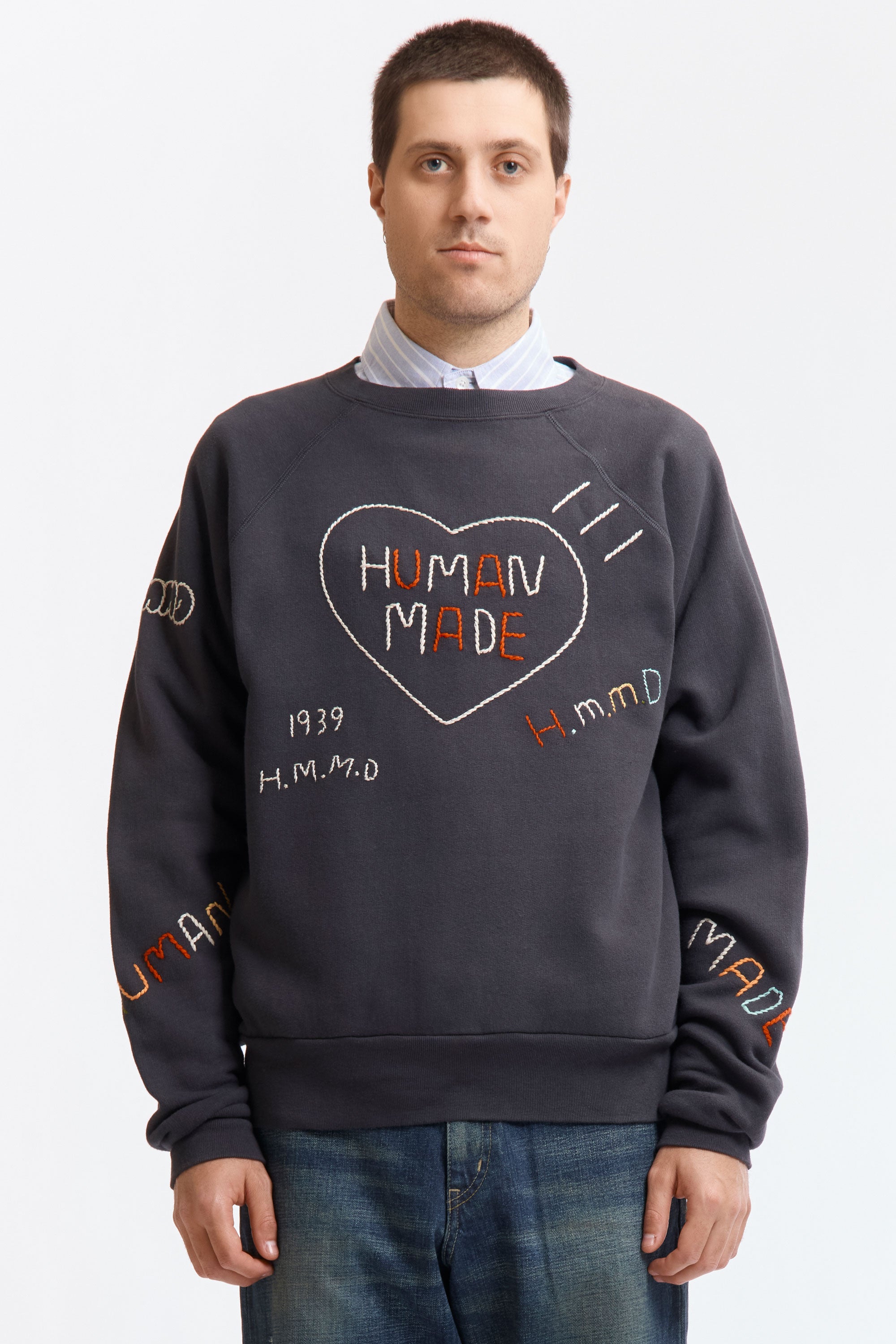 The EMBROIDERED SWEATSHIRT BLACK available online with global shipping, and in PAM Stores Melbourne and Sydney.