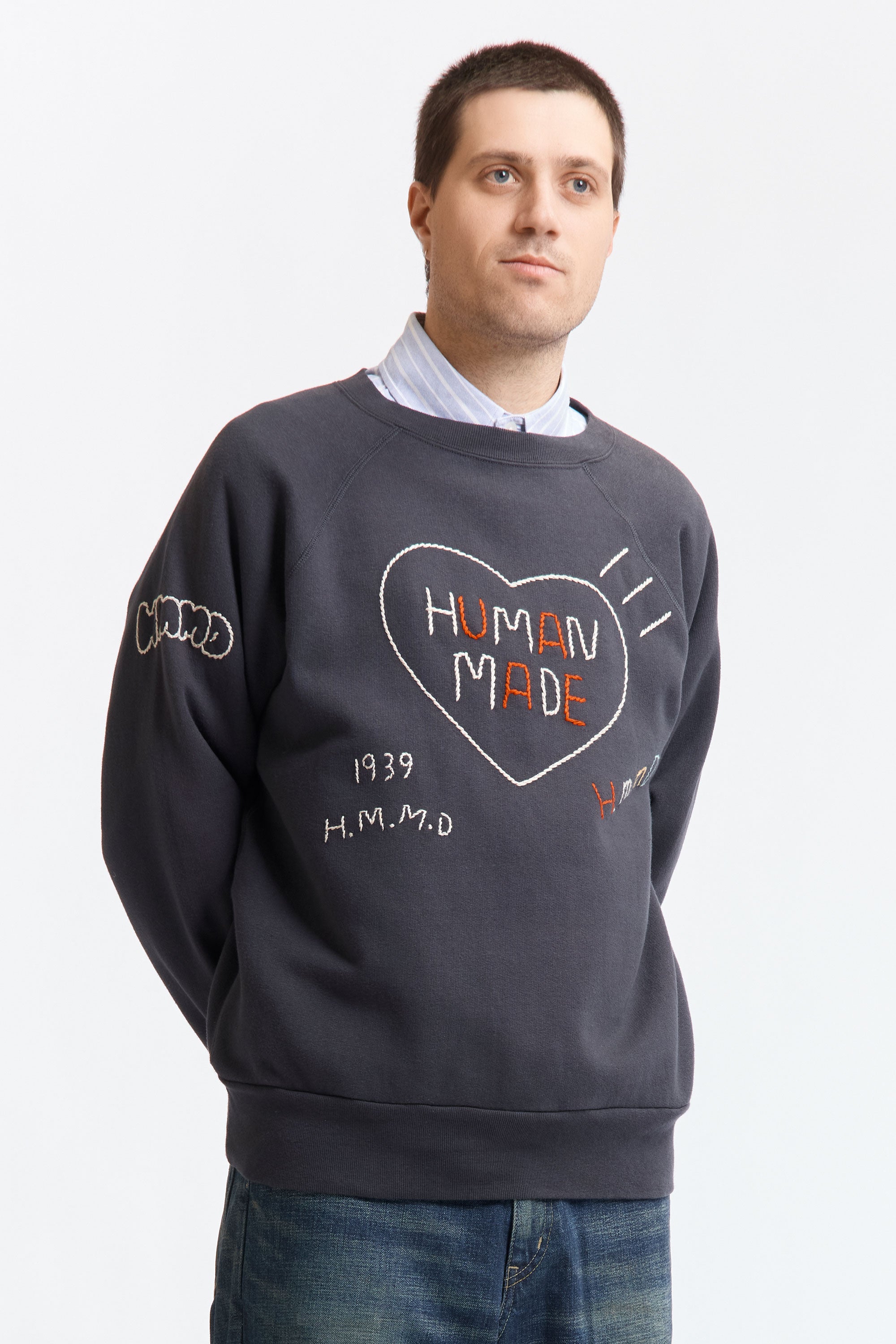The EMBROIDERED SWEATSHIRT BLACK available online with global shipping, and in PAM Stores Melbourne and Sydney.