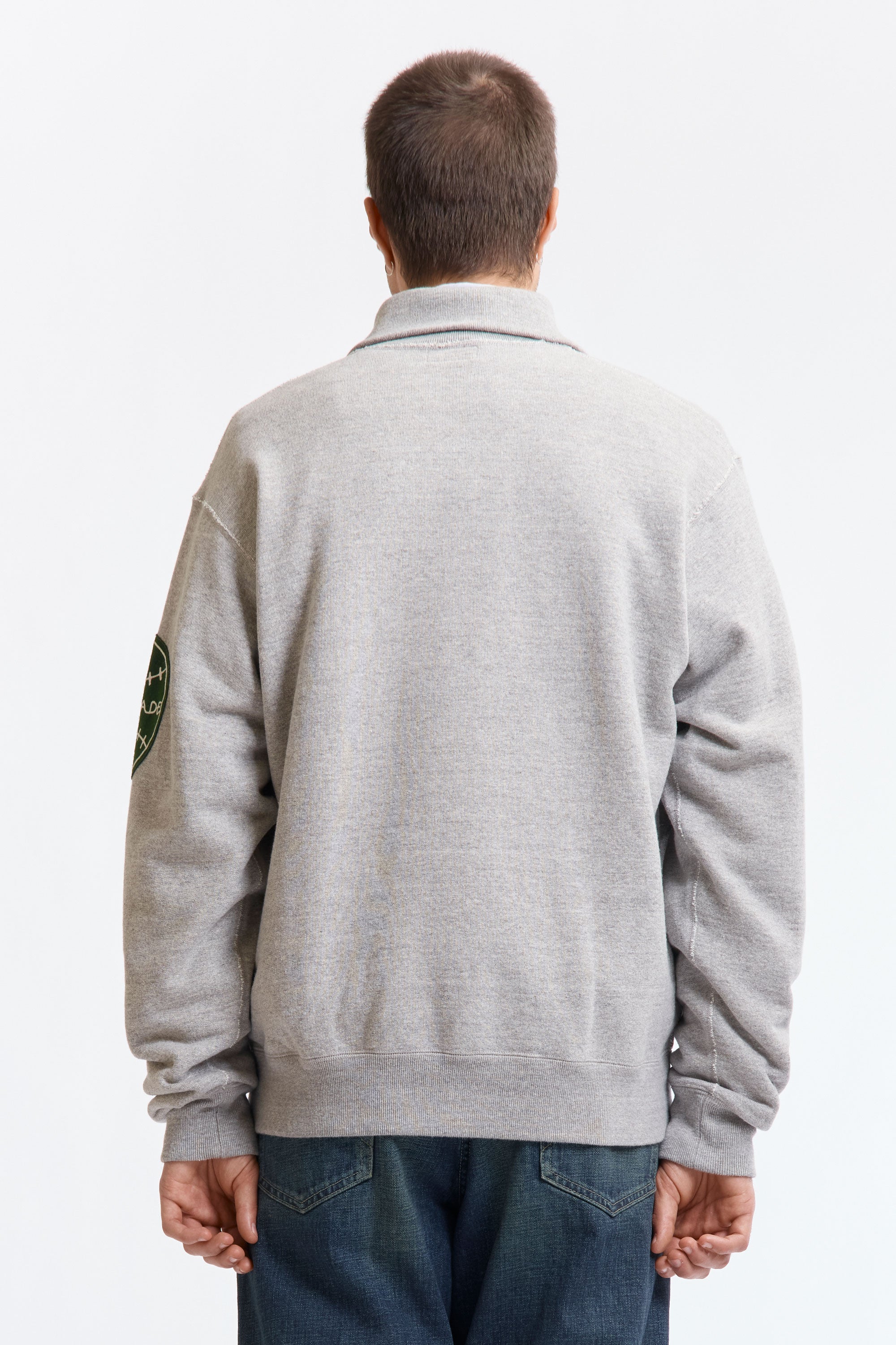 The HALF-ZIP SWEATSHIRT GREY available online with global shipping, and in PAM Stores Melbourne and Sydney.
