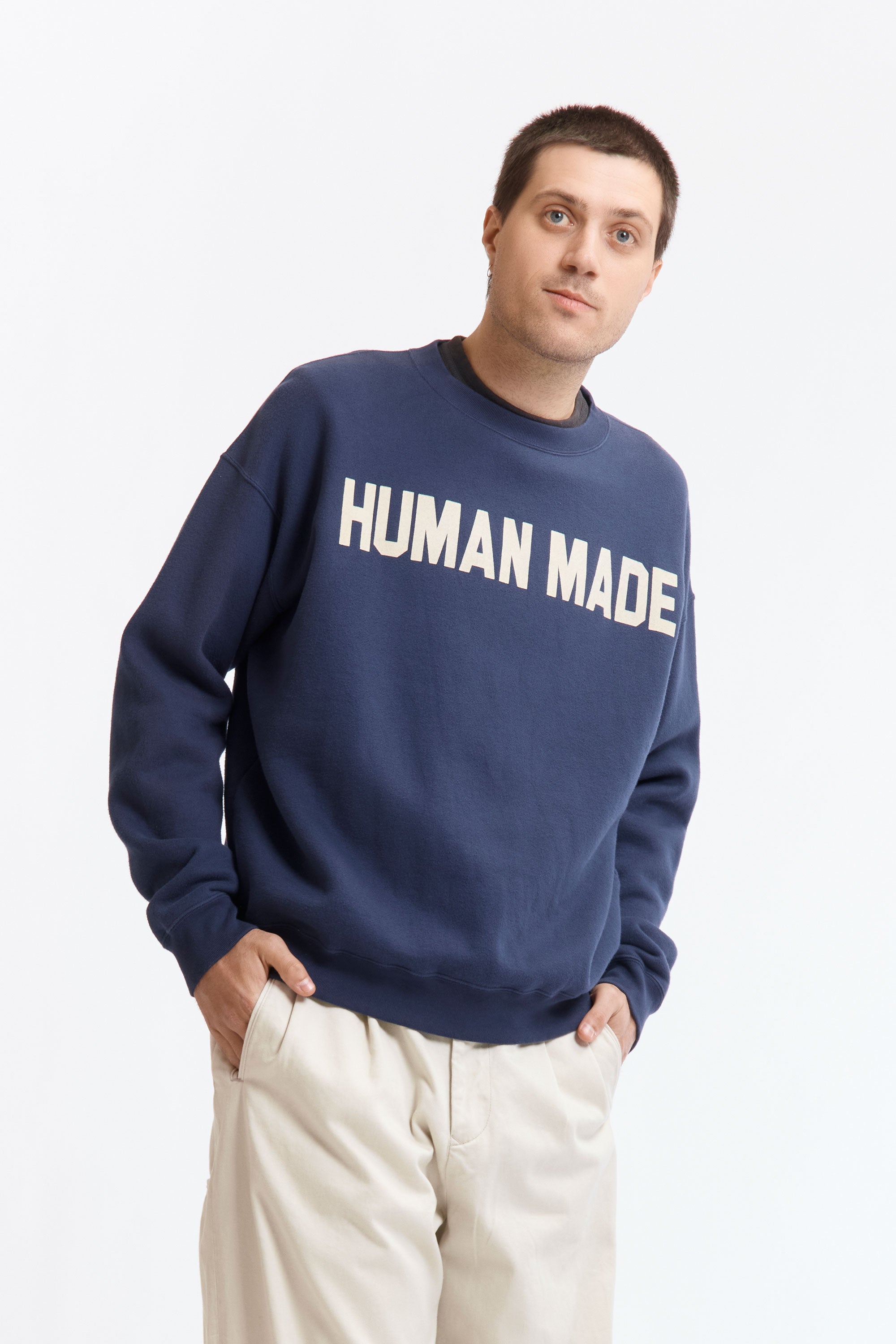 The WIDE SWEATSHIRT NAVY available online with global shipping, and in PAM Stores Melbourne and Sydney.