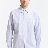 The STRIPE OX B.D SHIRT BLUE available online with global shipping, and in PAM Stores Melbourne and Sydney.