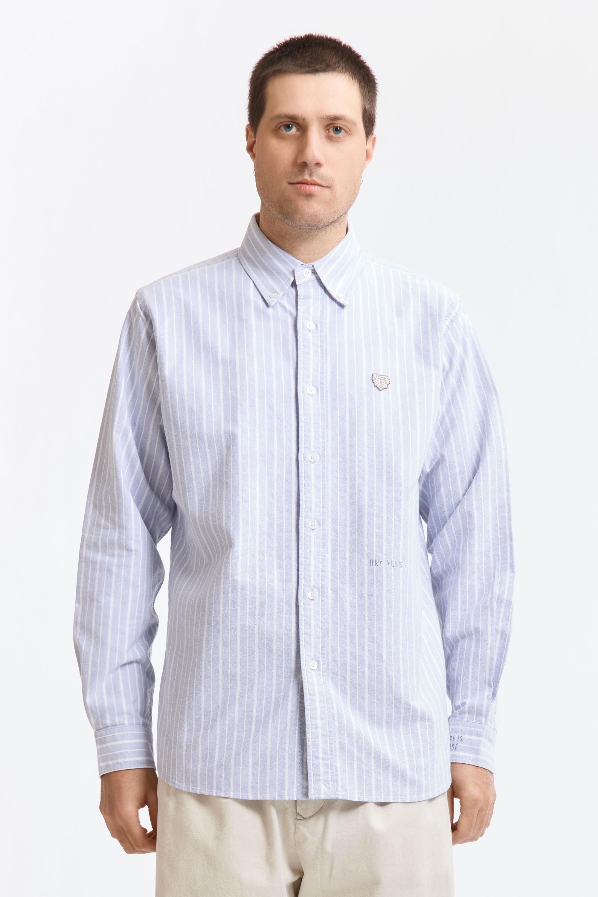 The STRIPE OX B.D SHIRT BLUE available online with global shipping, and in PAM Stores Melbourne and Sydney.