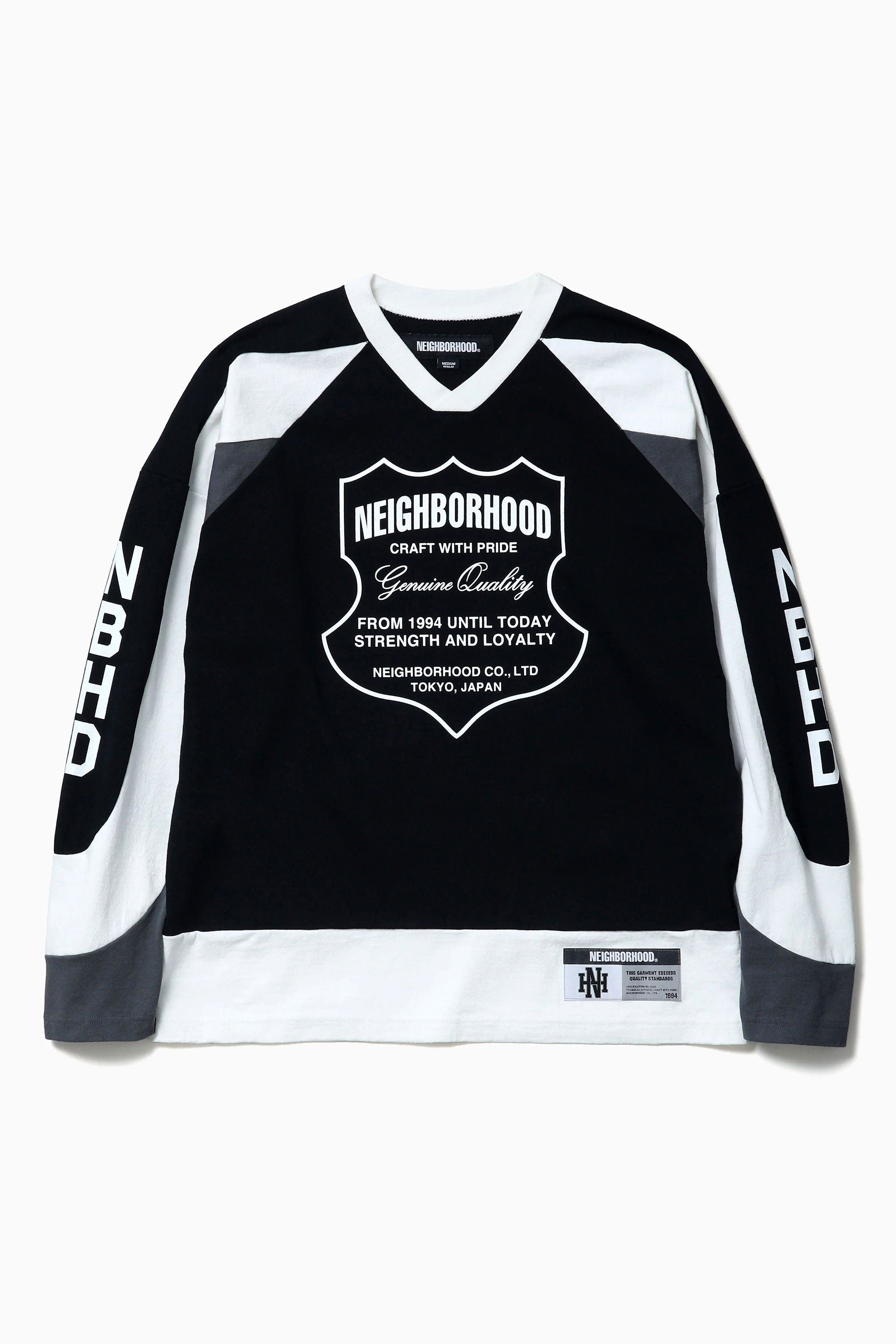 The HOCKEY SHIRT LONGSLEEVE BLACK available online with global shipping, and in PAM Stores Melbourne and Sydney.