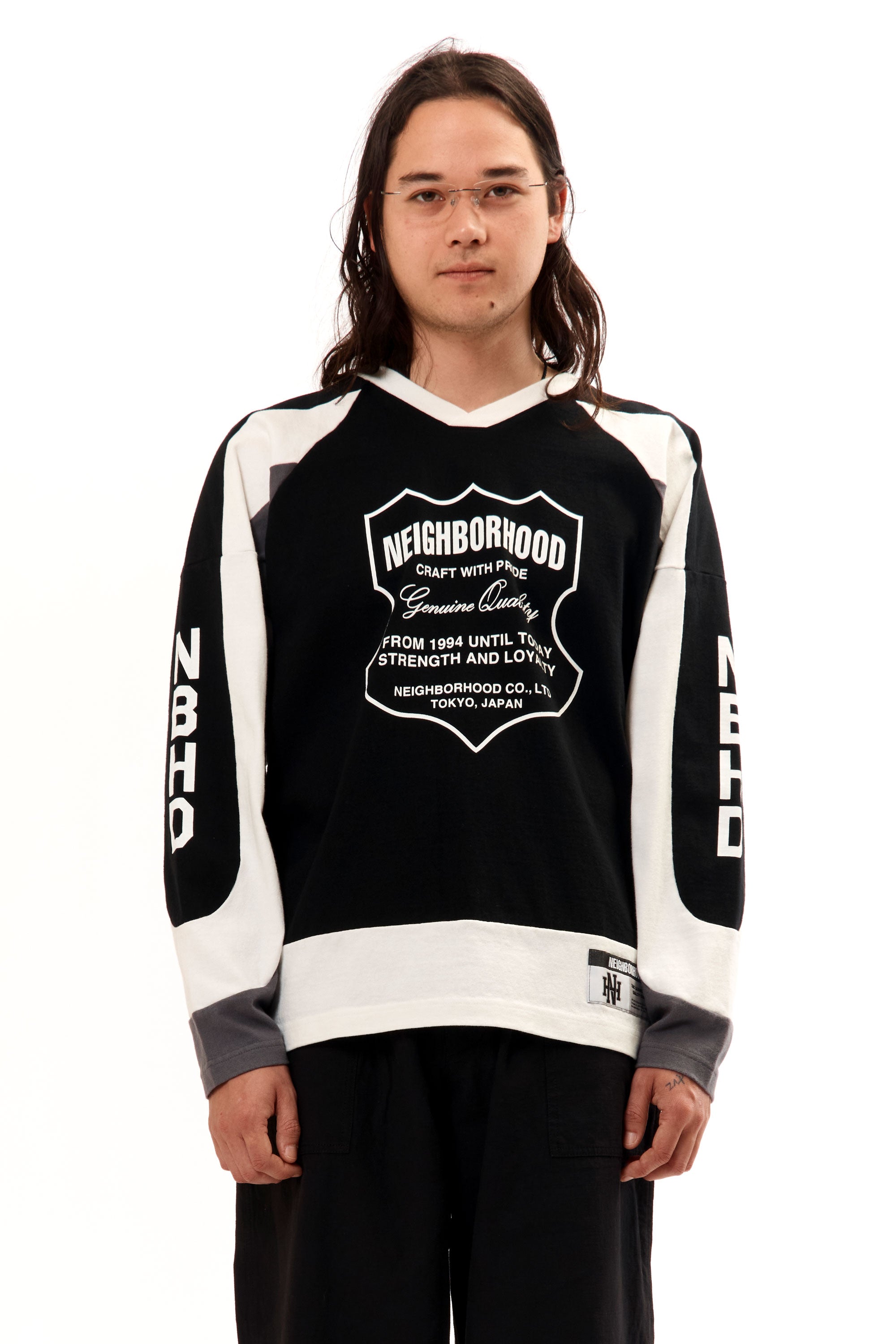 The HOCKEY SHIRT LONGSLEEVE BLACK available online with global shipping, and in PAM Stores Melbourne and Sydney.