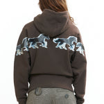 The Running Horses Patch Hoodie available online with global shipping, and in PAM Stores Melbourne and Sydney.