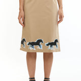 The Lenticular Running Horses Mini Skirt available online with global shipping, and in PAM Stores Melbourne and Sydney.