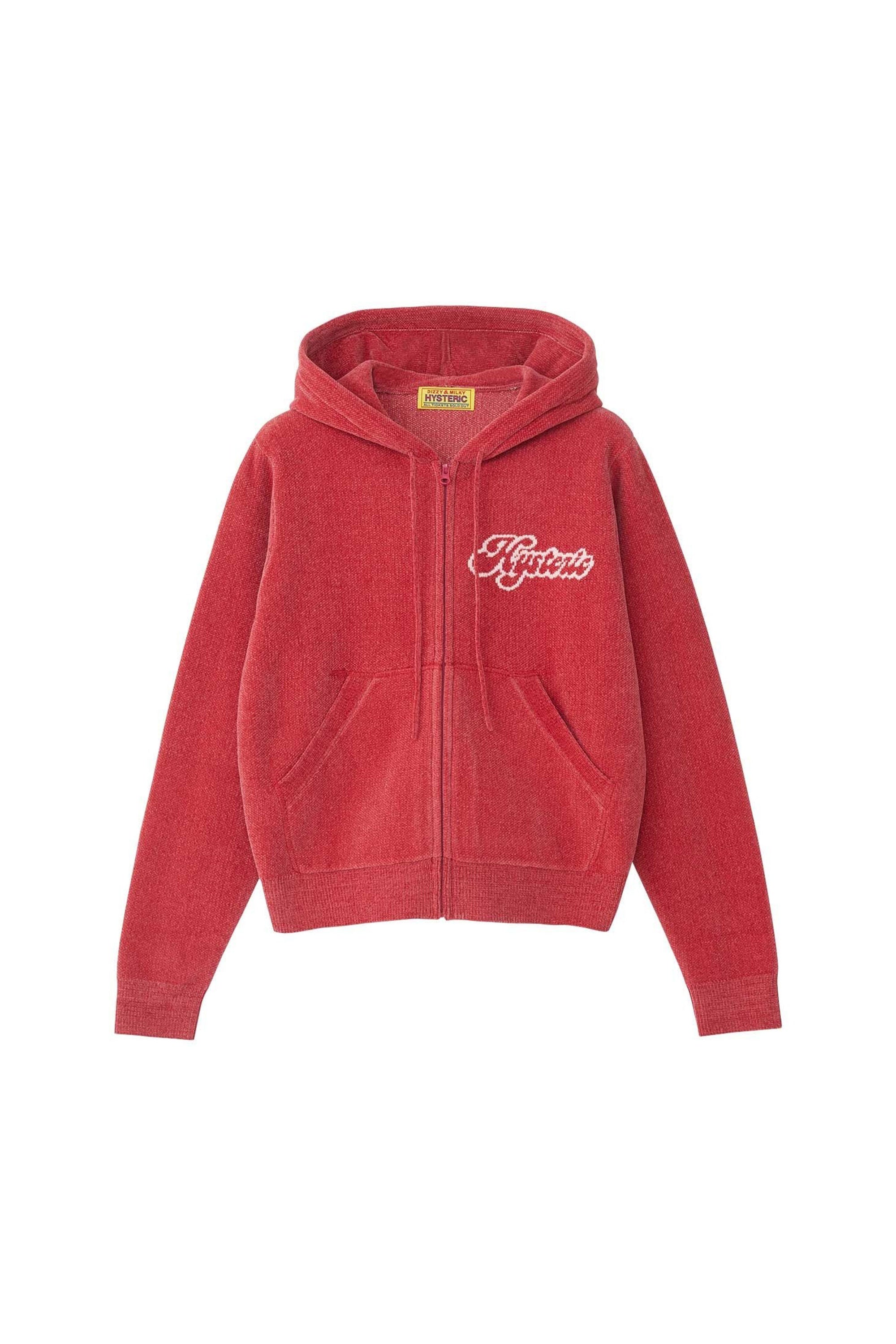 The HYSTERIC GIRL KNITTED HOODED PARKA PINK available online with global shipping, and in PAM Stores Melbourne and Sydney.