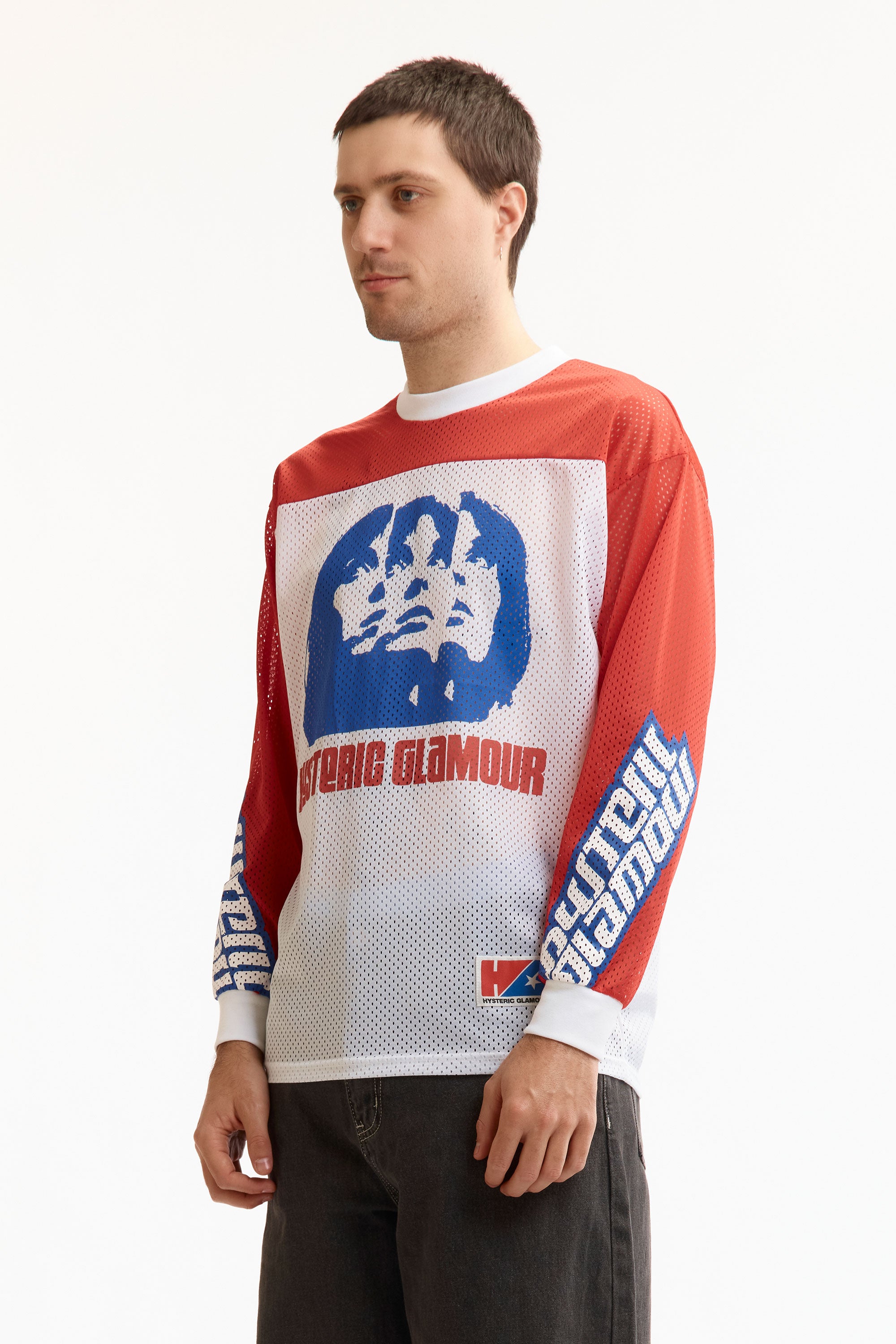 The MULTI WOMAN MOTO LONG SLEEVE T SHIRT WHITE available online with global shipping, and in PAM Stores Melbourne and Sydney.