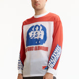 The MULTI WOMAN MOTO LONG SLEEVE T SHIRT WHITE available online with global shipping, and in PAM Stores Melbourne and Sydney.