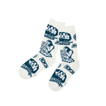 The HYS GIRL PATTERNED SOCKS WHITE available online with global shipping, and in PAM Stores Melbourne and Sydney.