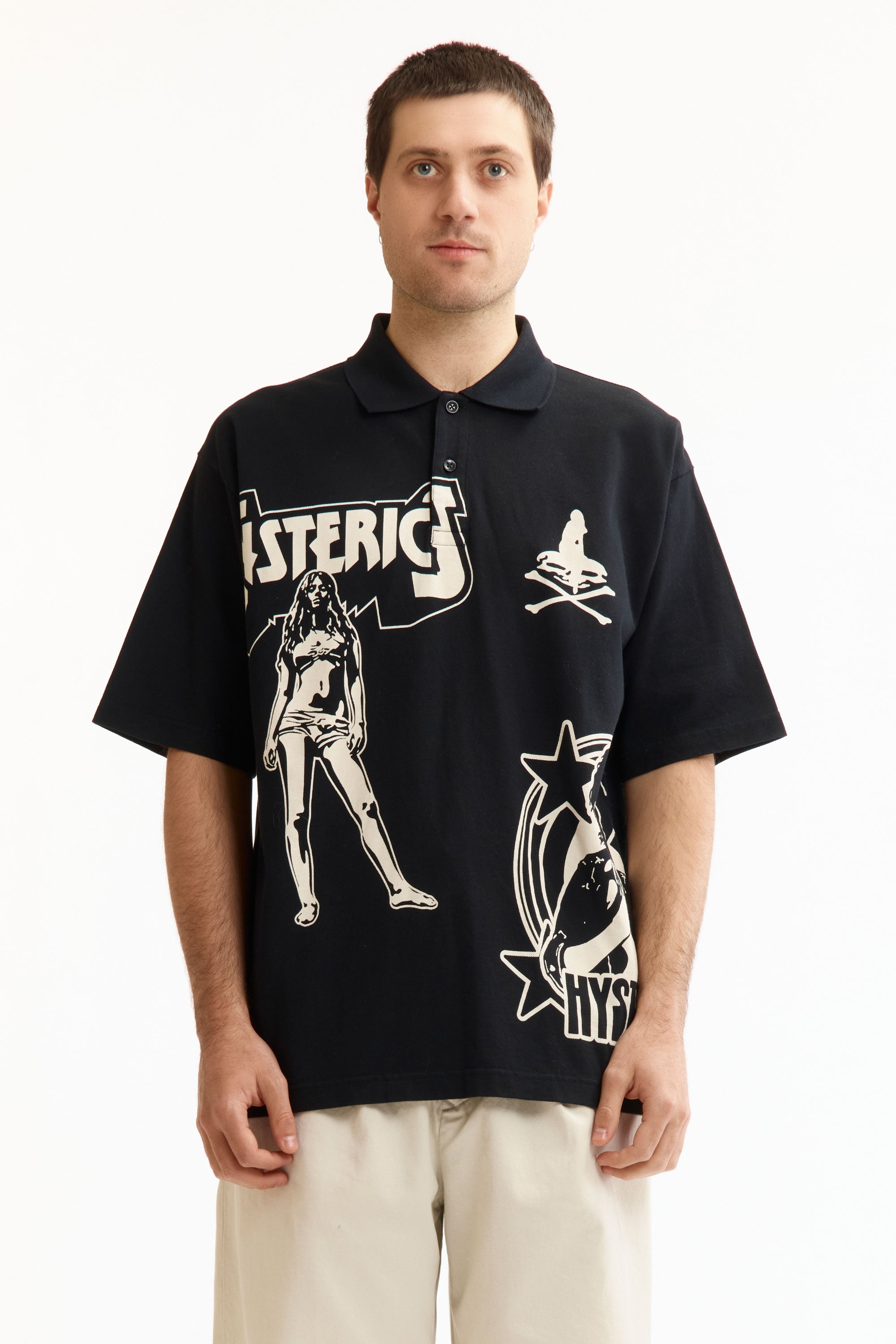 The METAL GUID POLO SHIRT BLACK available online with global shipping, and in PAM Stores Melbourne and Sydney.