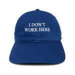 The SORRY I DON'T WORK HERE CAP ROYAL BLUE available online with global shipping, and in PAM Stores Melbourne and Sydney.