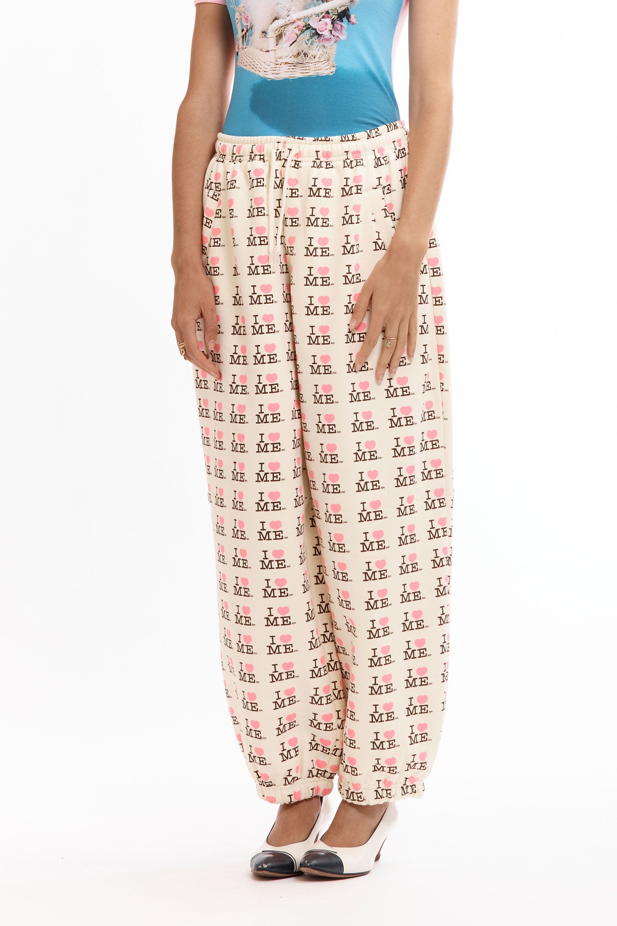 The I HEART ME YELLOW JOGGERS available online with global shipping, and in PAM Stores Melbourne and Sydney.