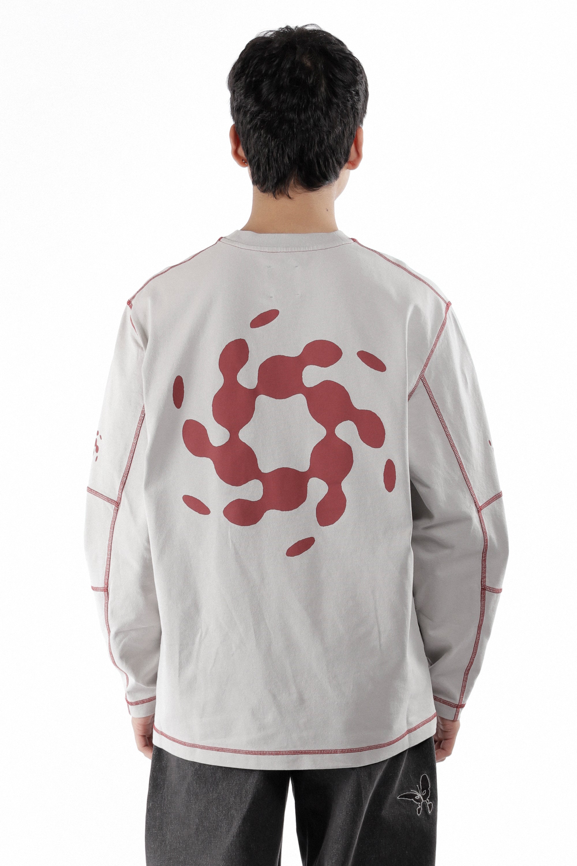 The Info Stitch Organic Long Sleeve Light Grey available online with global shipping, and in PAM Stores Melbourne and Sydney.