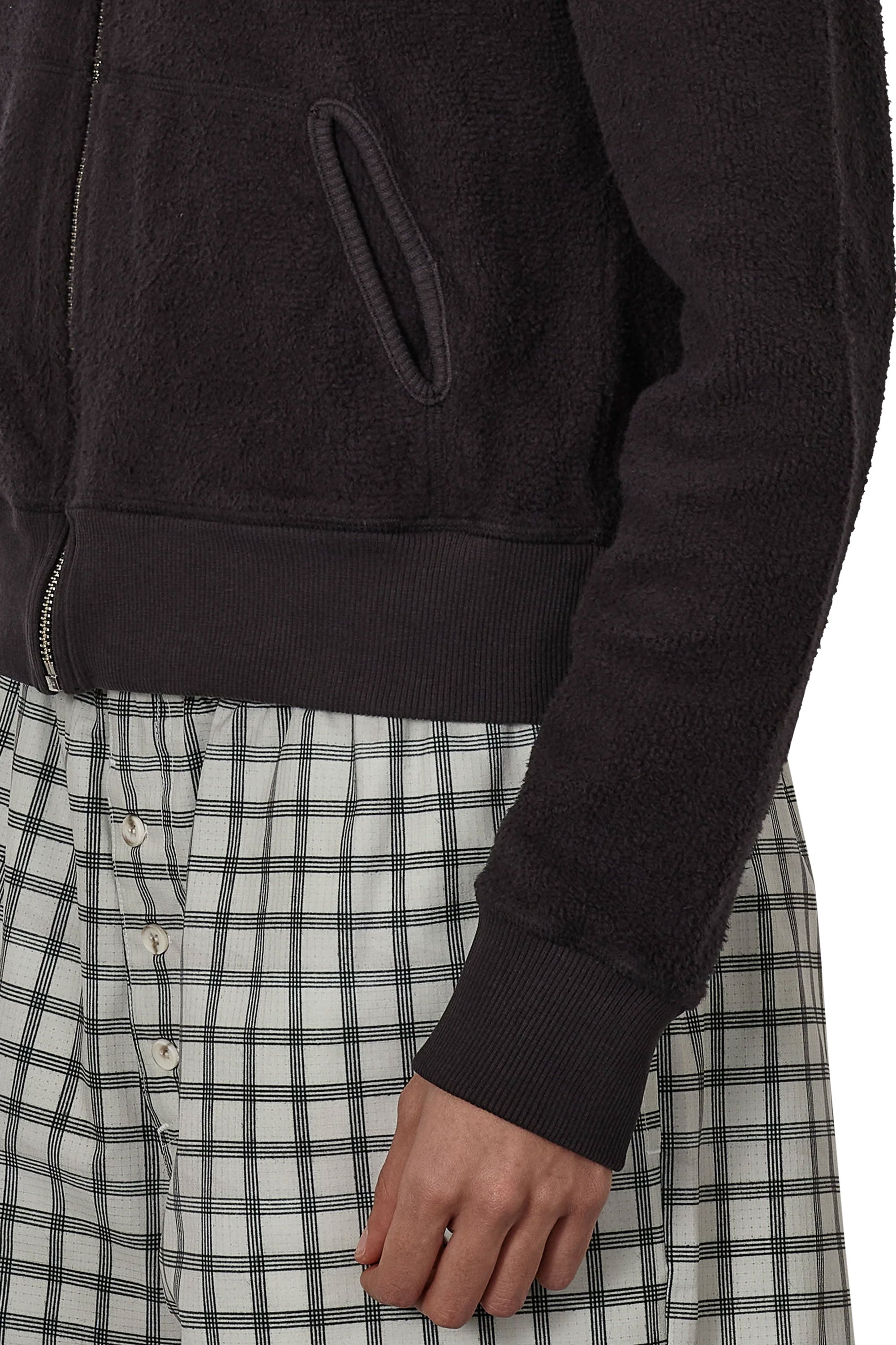 The Guniy Inside Out Zip-Up Baby Hoodie Washed Black available online with global shipping, and in PAM Stores Melbourne and Sydney.