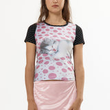 The KITTEN SHORT SLEEVE TEE available online with global shipping, and in PAM Stores Melbourne and Sydney.