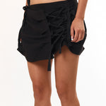 The Ruched Mini Skirt Black available online with global shipping, and in PAM Stores Melbourne and Sydney.