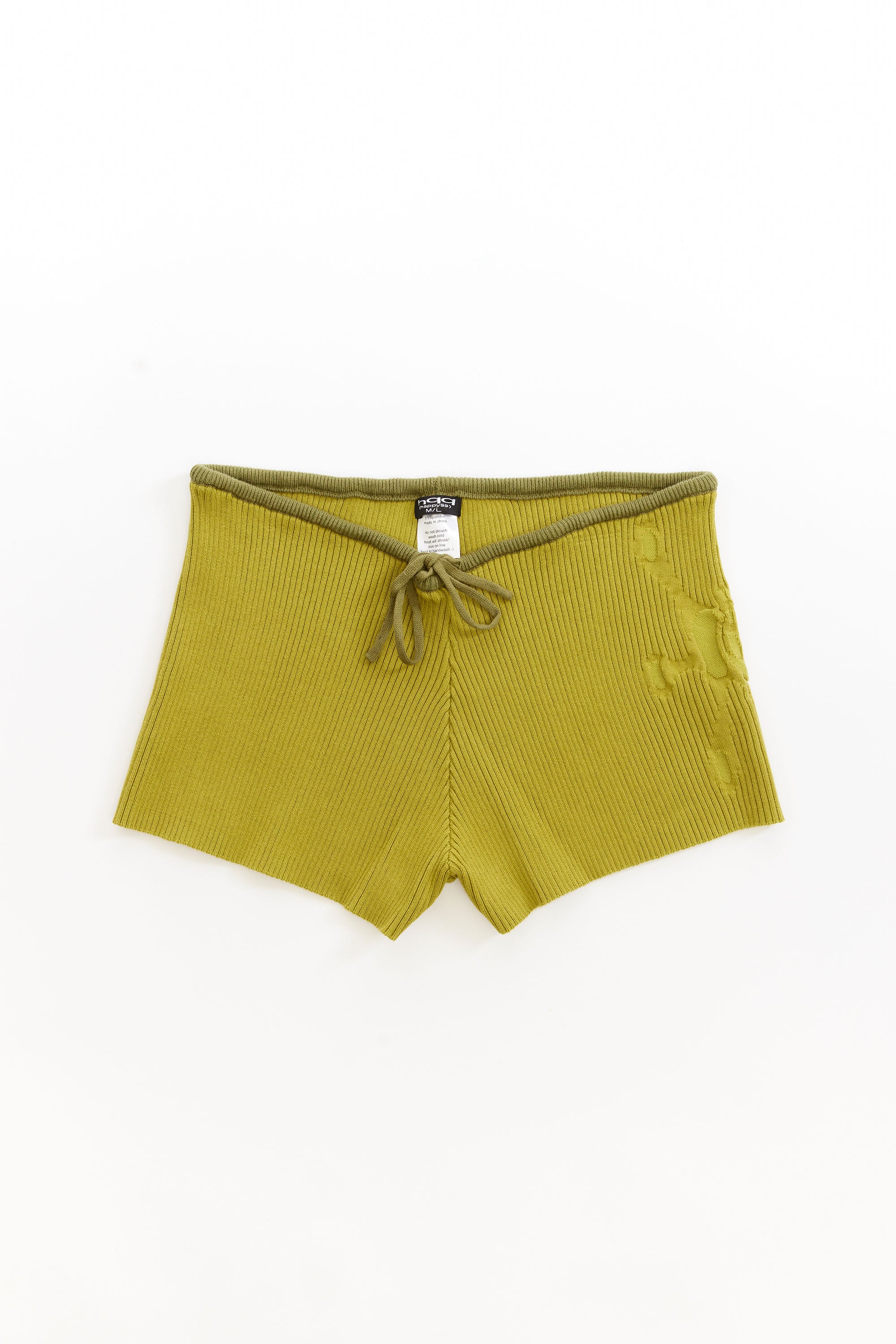 The HAPPY99 - Angel99 Rib Knit Shorts Pear Green  available online with global shipping, and in PAM Stores Melbourne and Sydney.