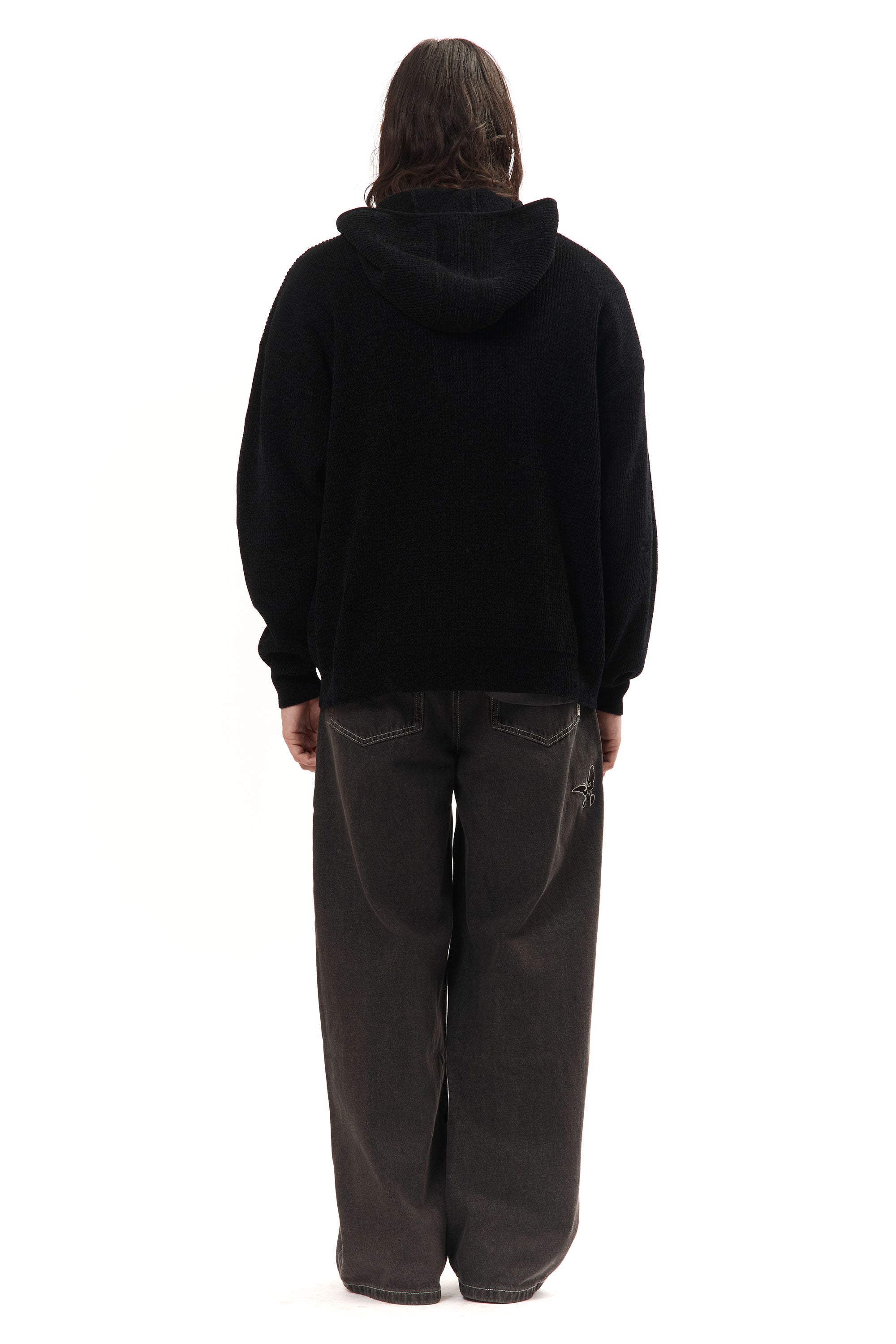 The CORDY KNIT ZIP HOODIE BLACK available online with global shipping, and in PAM Stores Melbourne and Sydney.