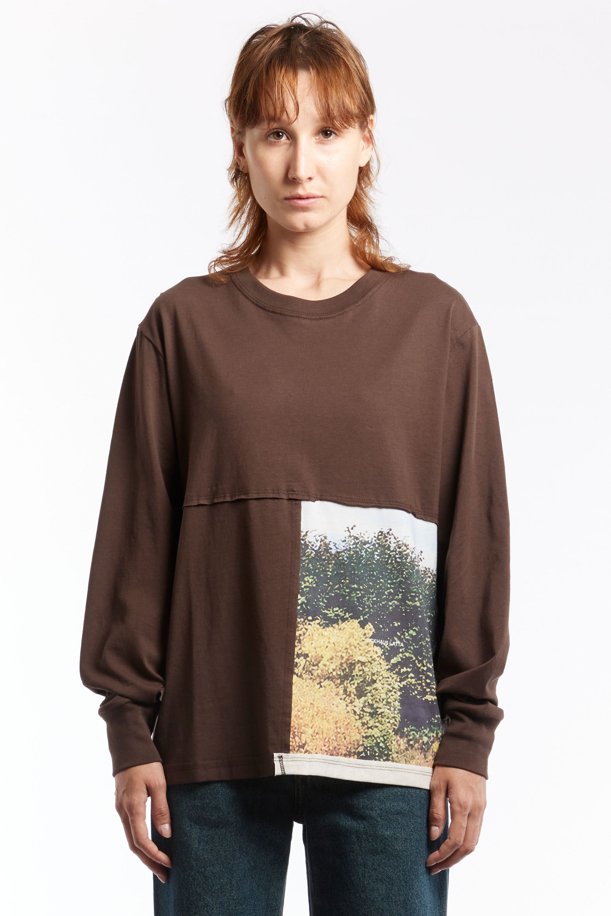 The ECKHAUS LATTA - LAPPED LONGSLEEVE FOLIAGE  available online with global shipping, and in PAM Stores Melbourne and Sydney.
