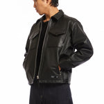 The LEATHER PM JACKET BLACK available online with global shipping, and in PAM Stores Melbourne and Sydney.