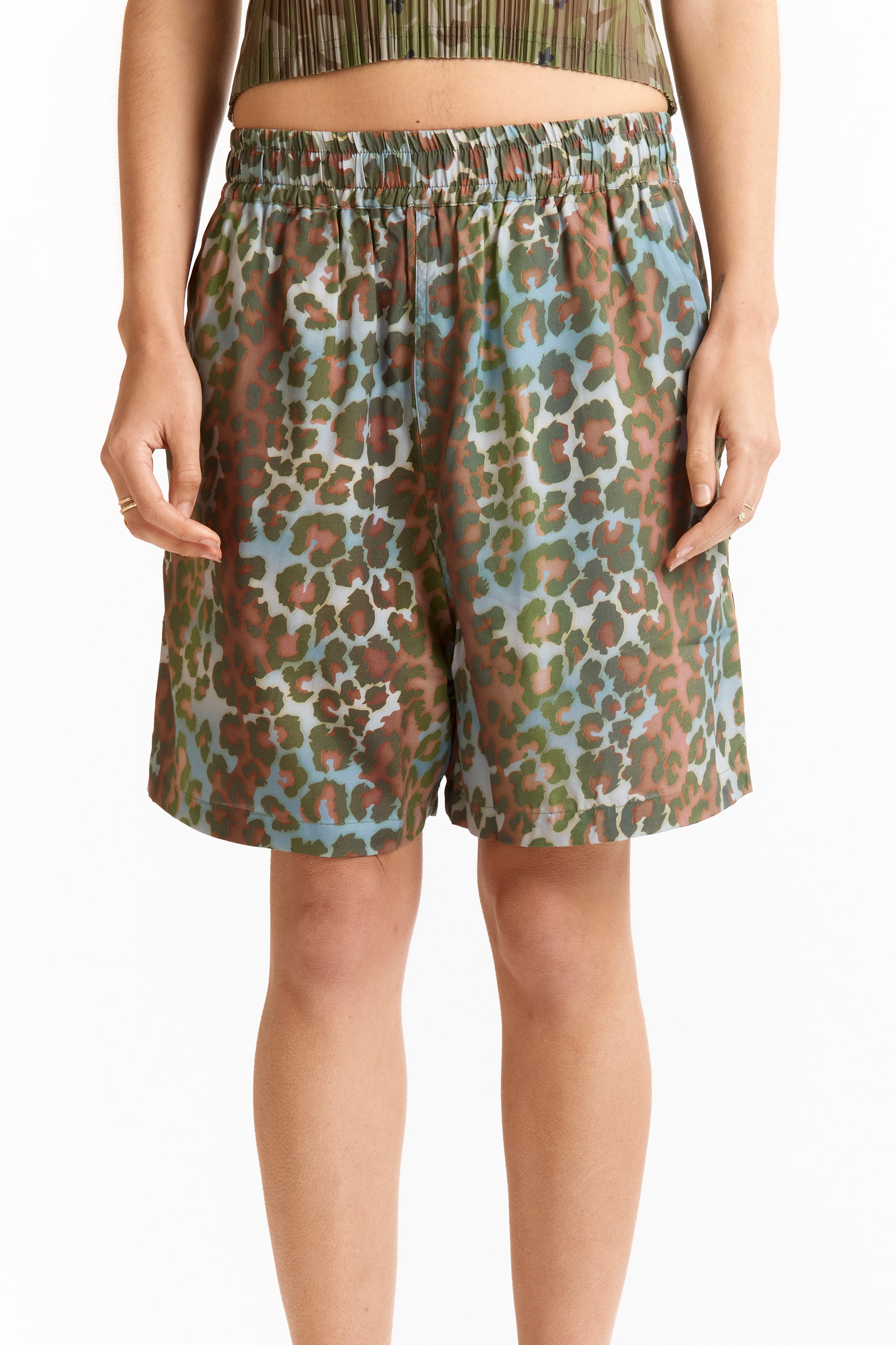 The SUMMER SHORTS LEOPARD available online with global shipping, and in PAM Stores Melbourne and Sydney.
