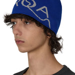 The SS26 Logo Wool Beanie Blue available online with global shipping, and in PAM Stores Melbourne and Sydney.