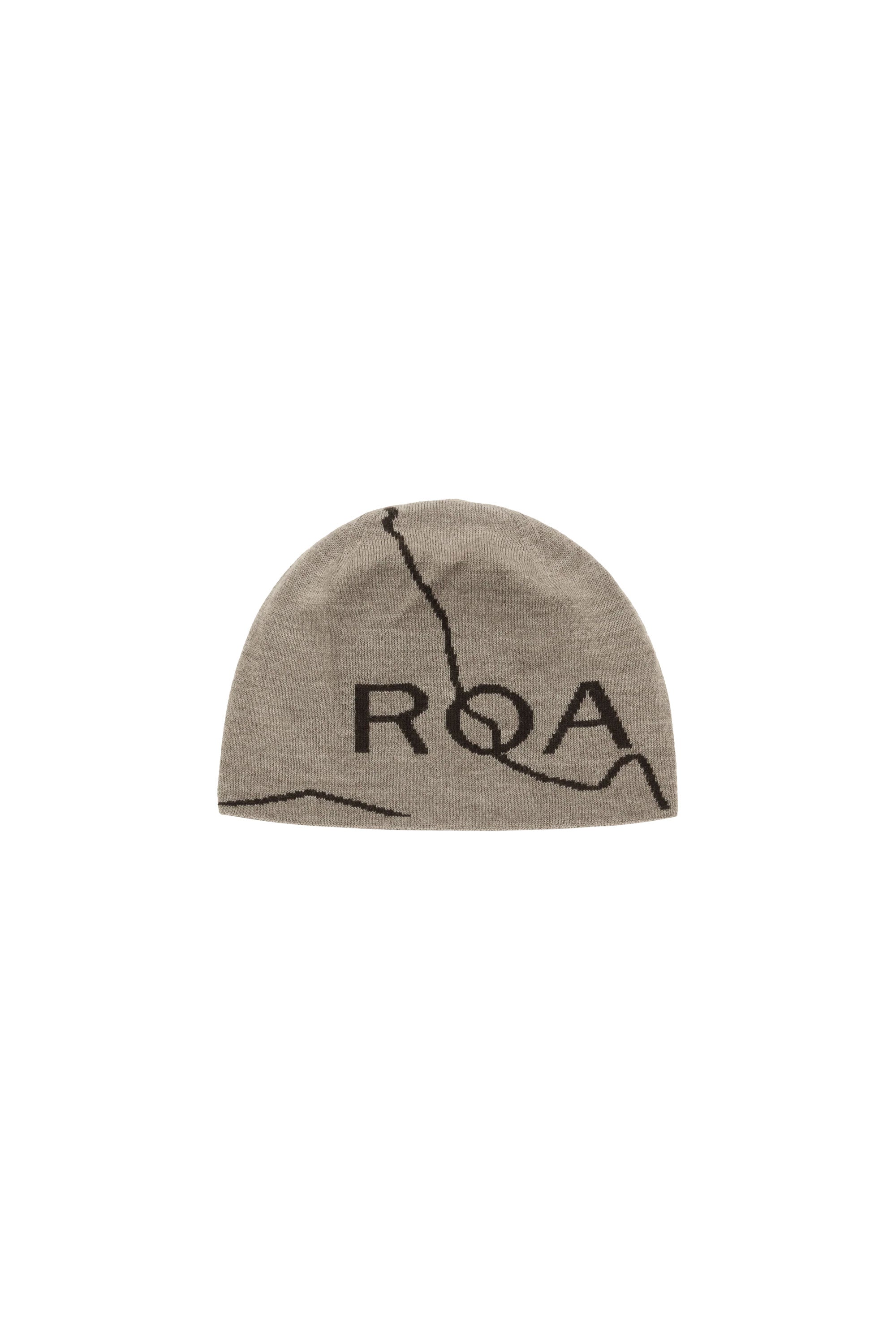 The ROA - BEANIE LOGO TAUPE  available online with global shipping, and in PAM Stores Melbourne and Sydney.