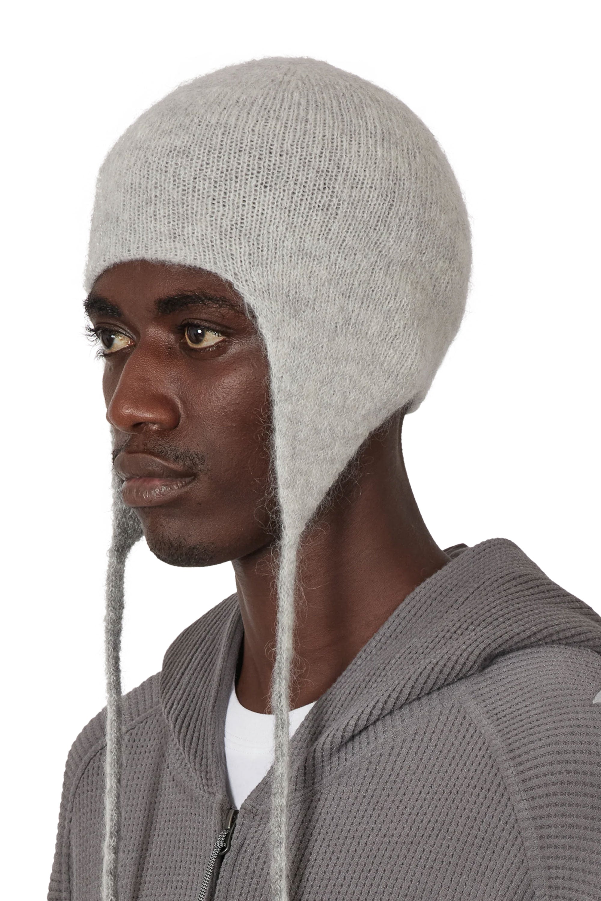 The Logo Mohair Bonnet Beanie White Grey available online with global shipping, and in PAM Stores Melbourne and Sydney.