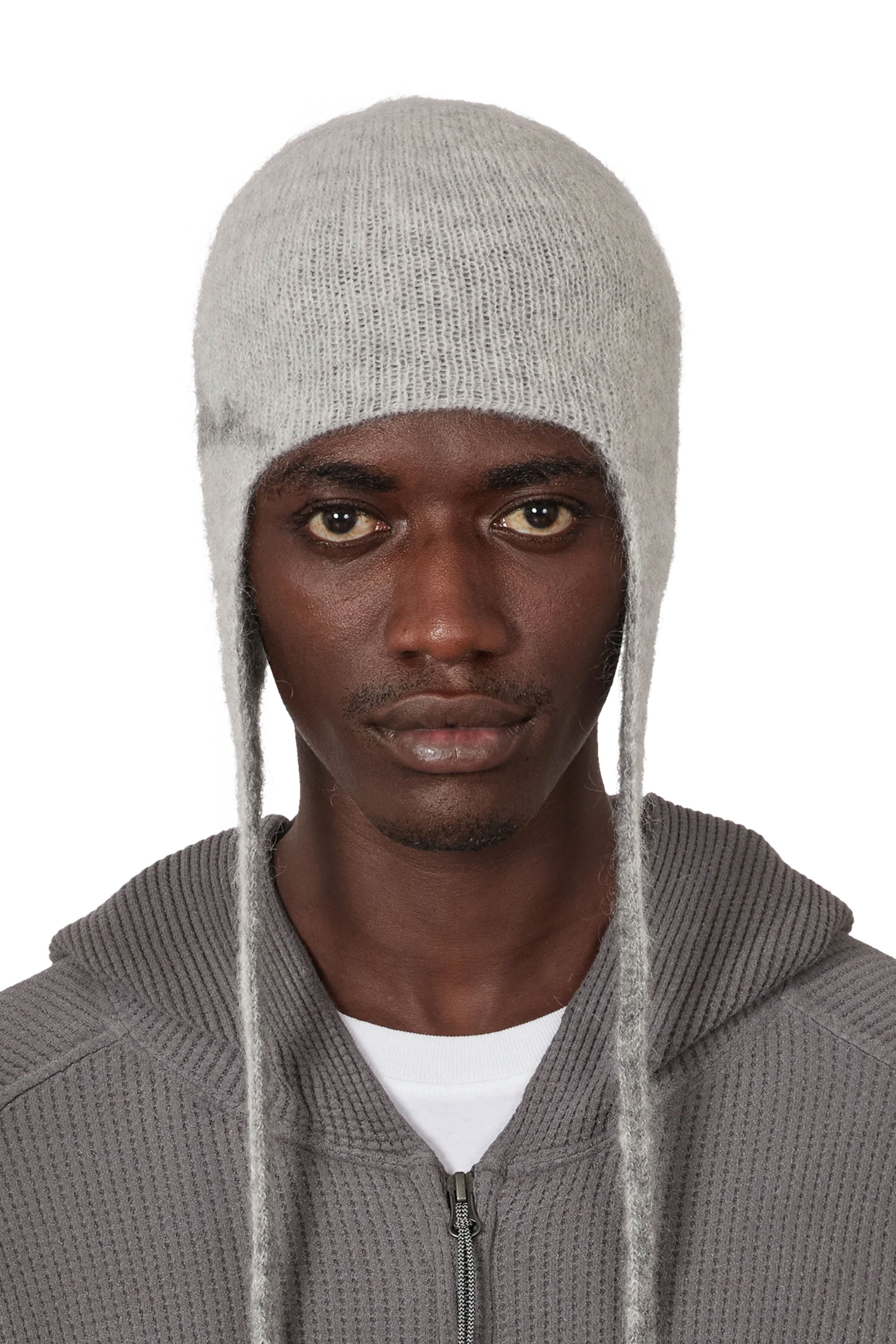 The Logo Mohair Bonnet Beanie White Grey available online with global shipping, and in PAM Stores Melbourne and Sydney.