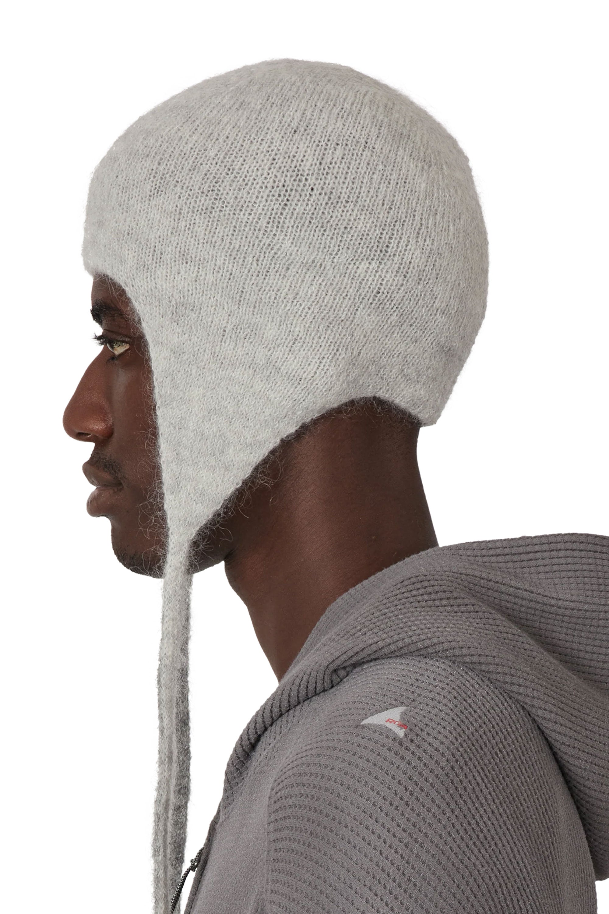 The Logo Mohair Bonnet Beanie White Grey available online with global shipping, and in PAM Stores Melbourne and Sydney.
