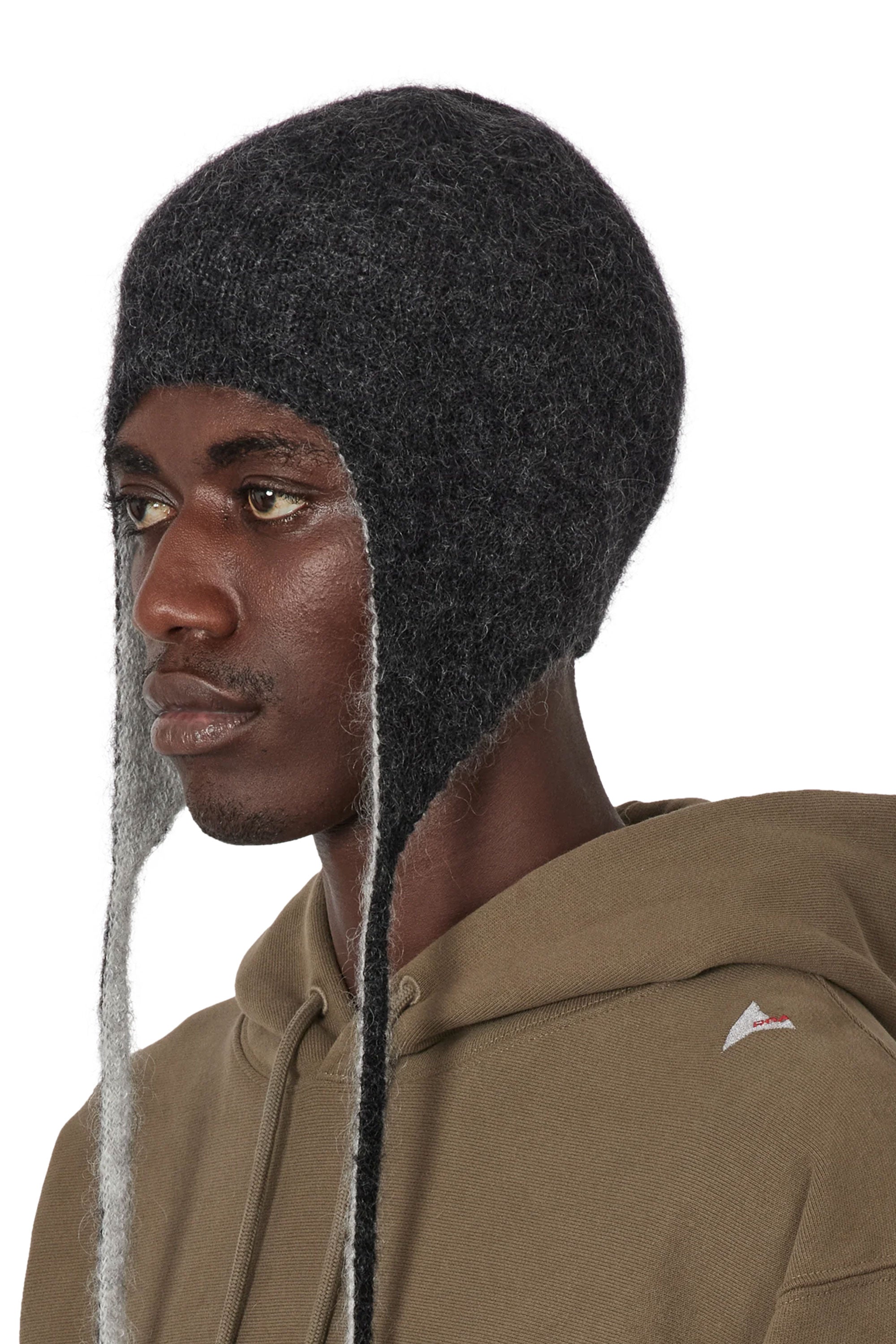 The Logo Mohair Bonnet Beanie Black White available online with global shipping, and in PAM Stores Melbourne and Sydney.