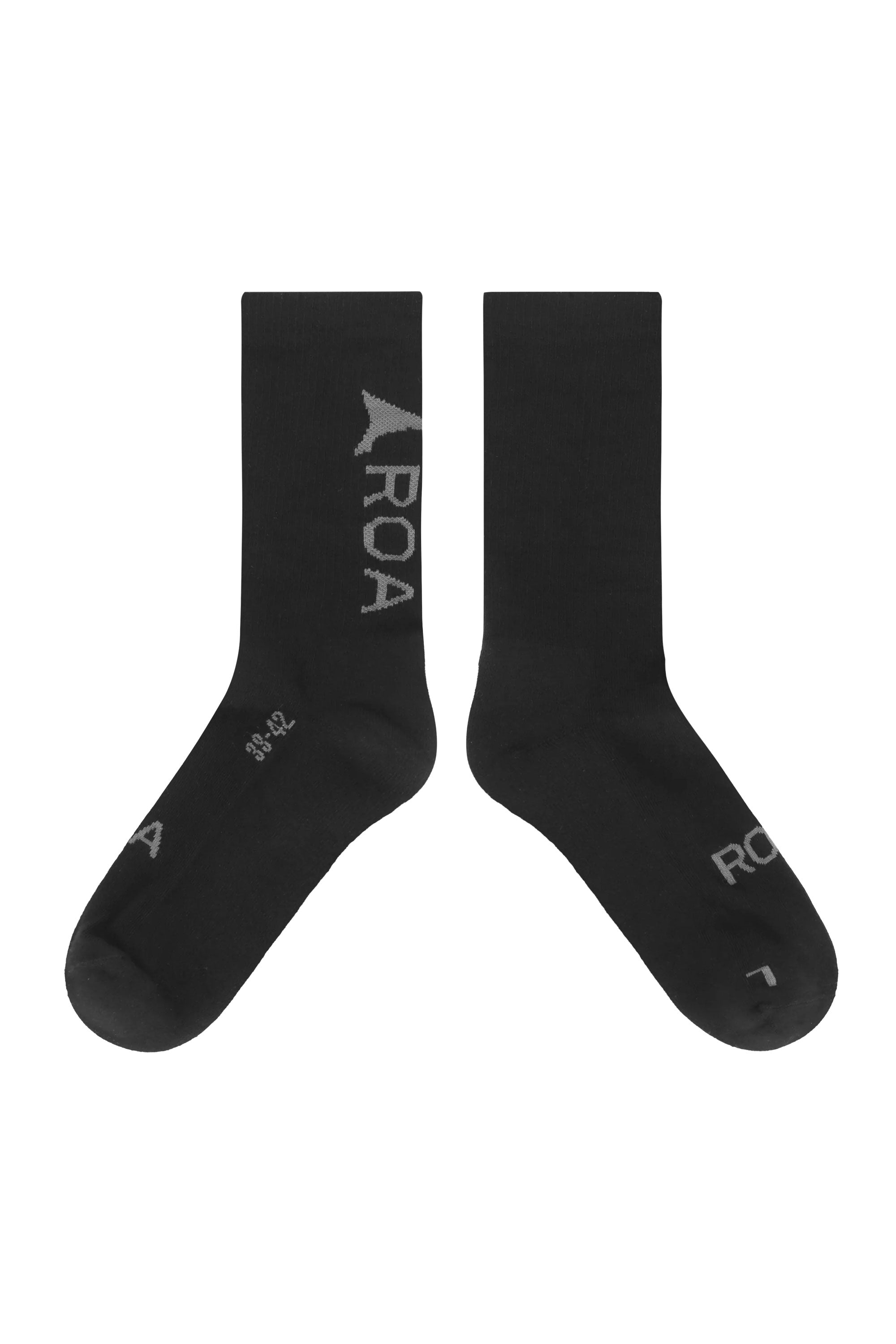 The ROA - LOGO SOCKS BLACK  available online with global shipping, and in PAM Stores Melbourne and Sydney.