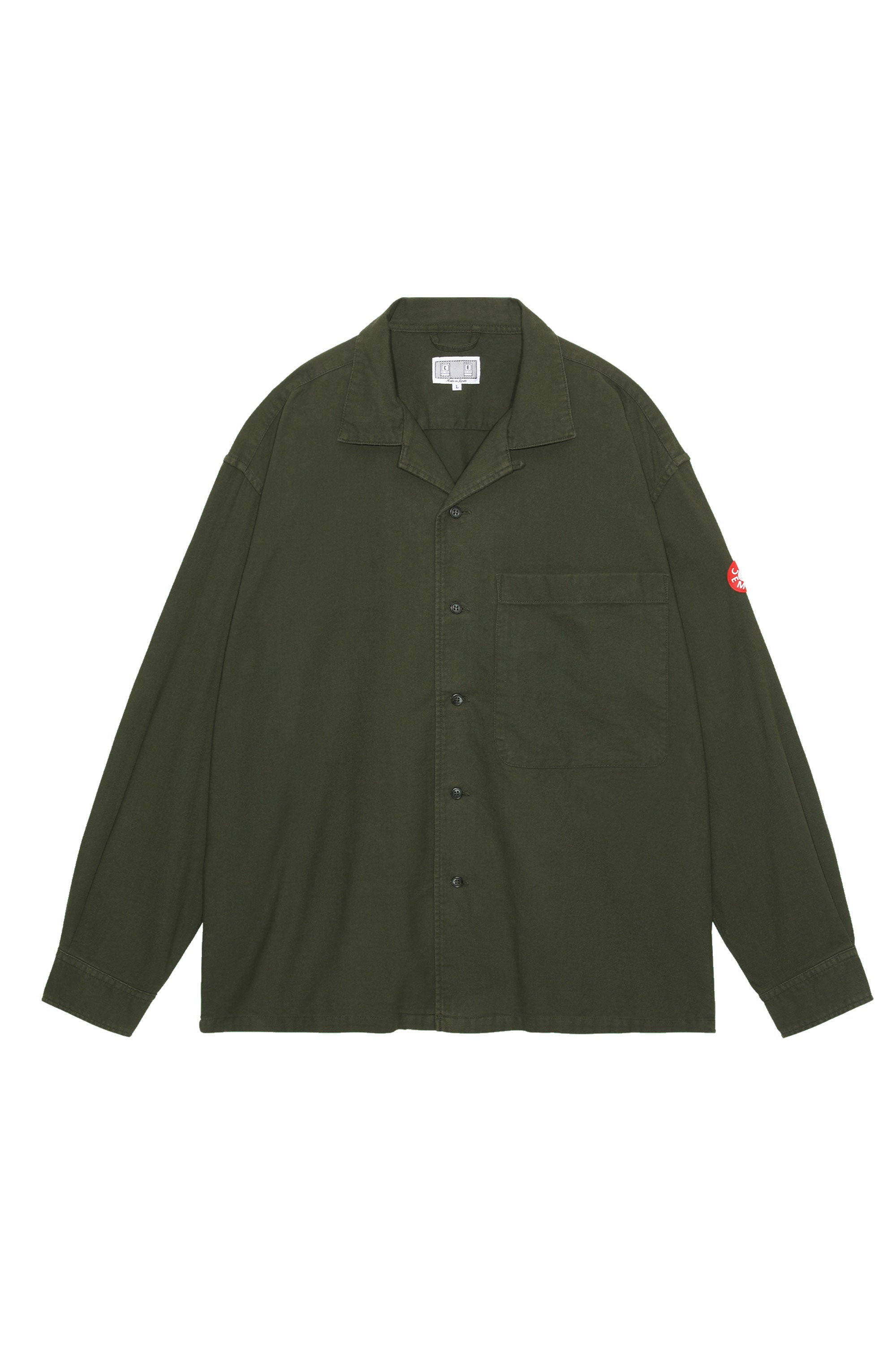 The CAV EMPT - COTTON LPOC OPEN SHIRT GREEN available online with global shipping, and in PAM Stores Melbourne and Sydney.