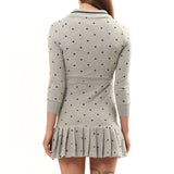 The GREY POLKA DOT L/S AMELIA SHORT DRESS available online with global shipping, and in PAM Stores Melbourne and Sydney.