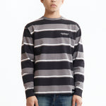 The SS26 BORDER CREW NECK LS GREY available online with global shipping, and in PAM Stores Melbourne and Sydney.