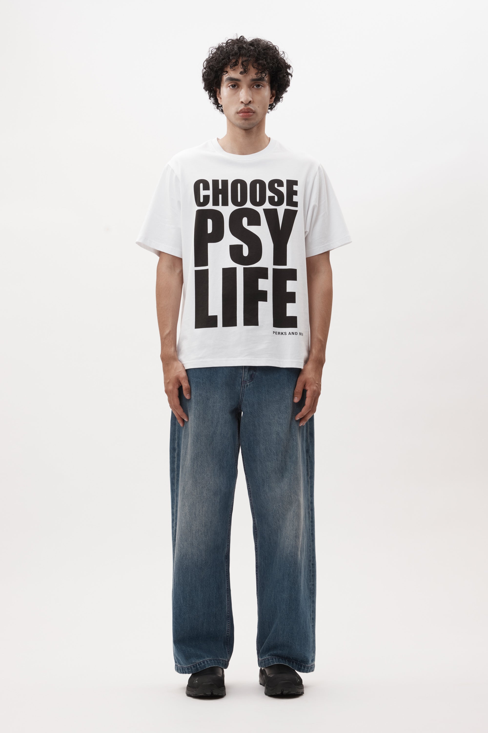 The SS TEE - CHOOSE PSY LIFE available online with global shipping, and in PAM Stores Melbourne and Sydney.