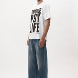 The SS TEE - CHOOSE PSY LIFE available online with global shipping, and in PAM Stores Melbourne and Sydney.