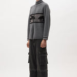 The EYES ZIP THRU KNIT CARDIGAN available online with global shipping, and in PAM Stores Melbourne and Sydney.