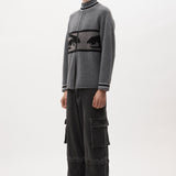 The EYES ZIP THRU KNIT CARDIGAN available online with global shipping, and in PAM Stores Melbourne and Sydney.