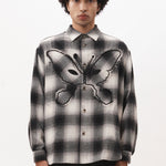 The ALIEN KISS CHECK OVER SHIRT available online with global shipping, and in PAM Stores Melbourne and Sydney.